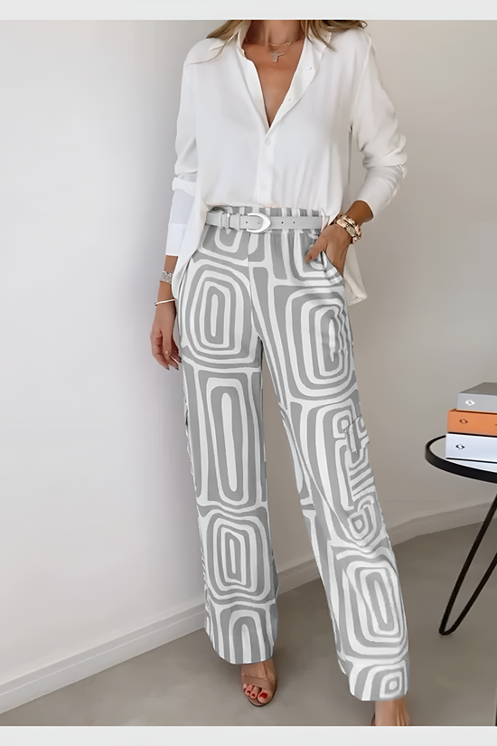 Pantalon chic - chemisier et ceinture offerts
