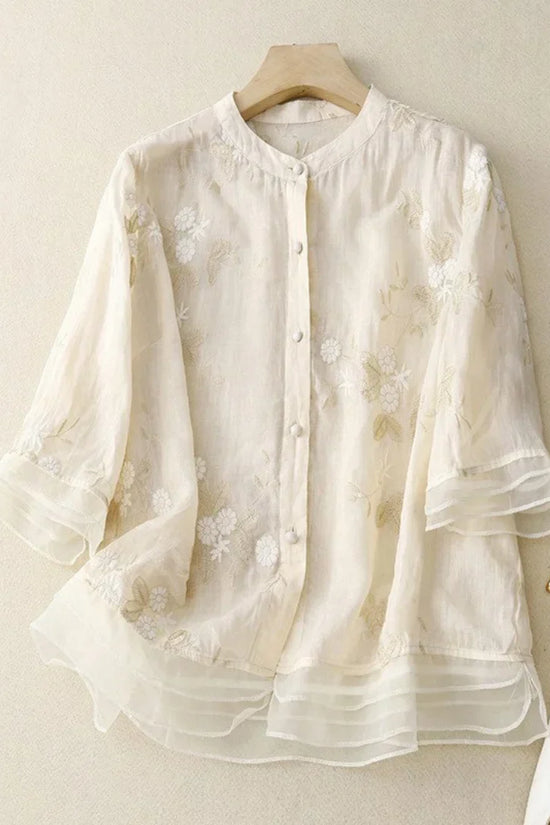 CLELIA | Chemise Légère Brodée et Élégante