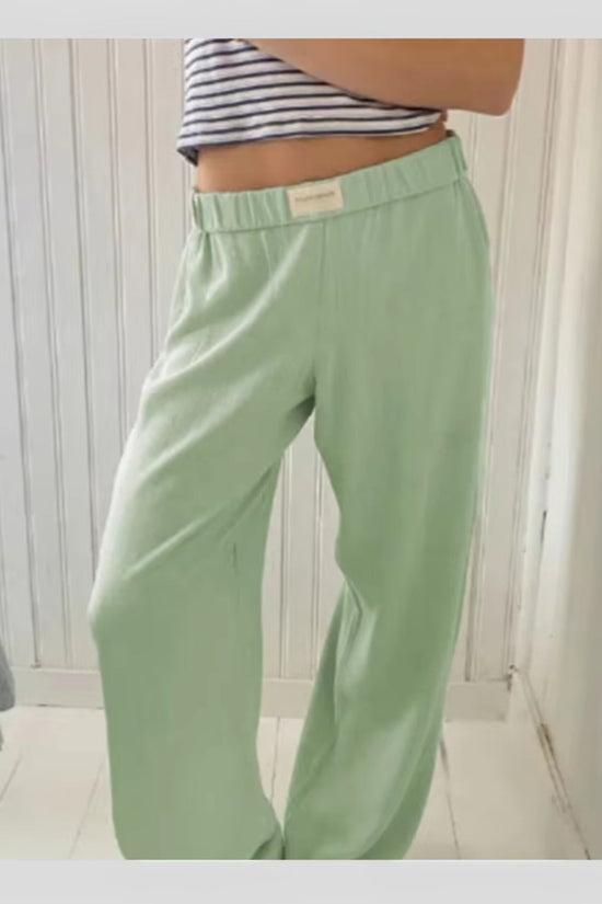 Pantalon Large à Rayures Femme - Taille Élastique