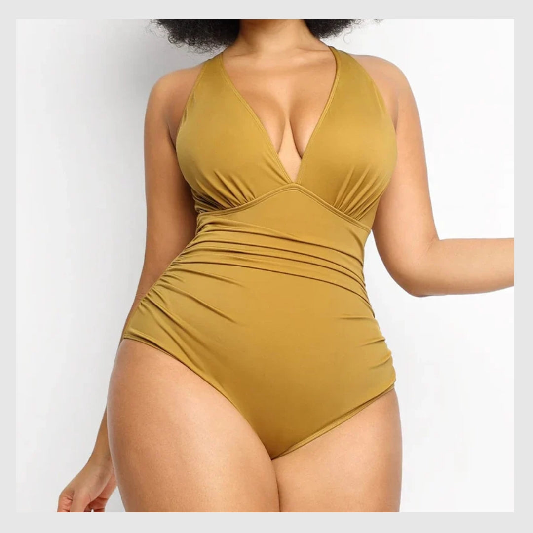 AquaSculpt™ - Maillot de Bain Plongeant - Design Flatteur pour votre Silhouette