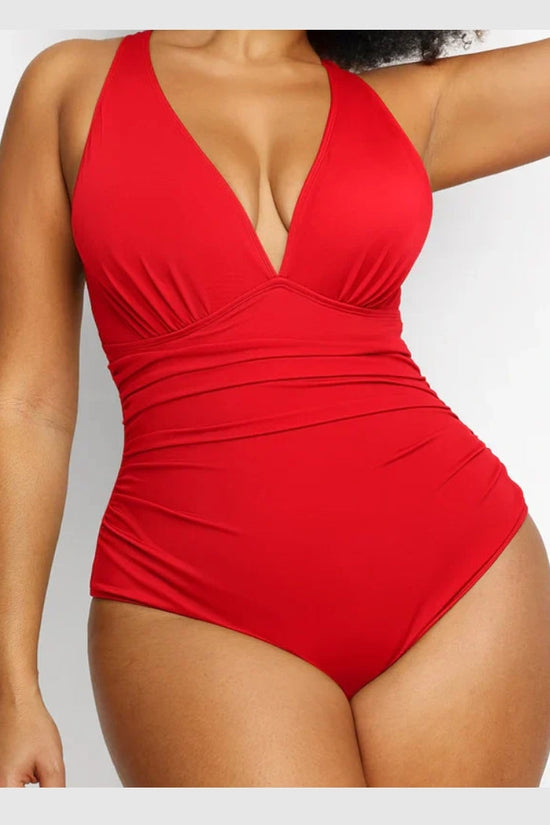 AquaSculpt™ - Maillot de Bain Plongeant - Design Flatteur pour votre Silhouette