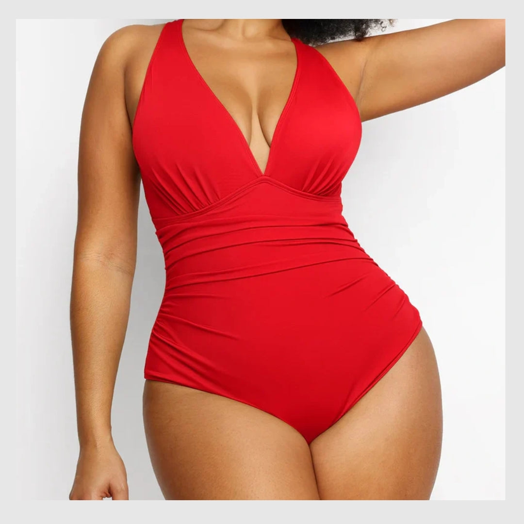 AquaSculpt™ - Maillot de Bain Plongeant - Design Flatteur pour votre Silhouette