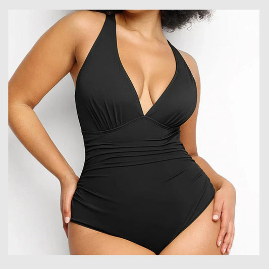 AquaSculpt™ - Maillot de Bain Plongeant - Design Flatteur pour votre Silhouette