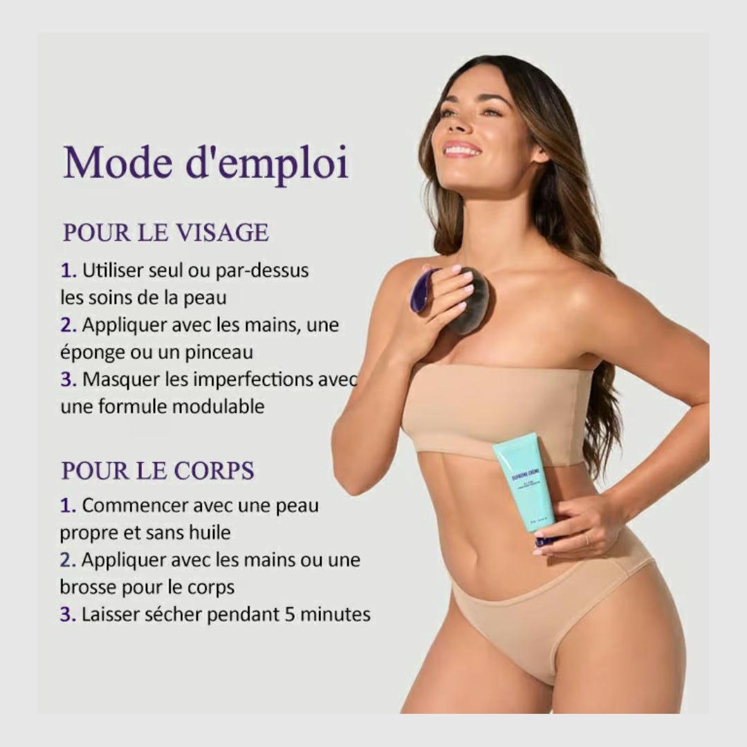 Crème Suprême – Hydratant, anti-cernes et couvrance tout-en-un Fini soyeux et imperméable