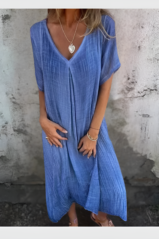 Robe Midi Élégante à Col V