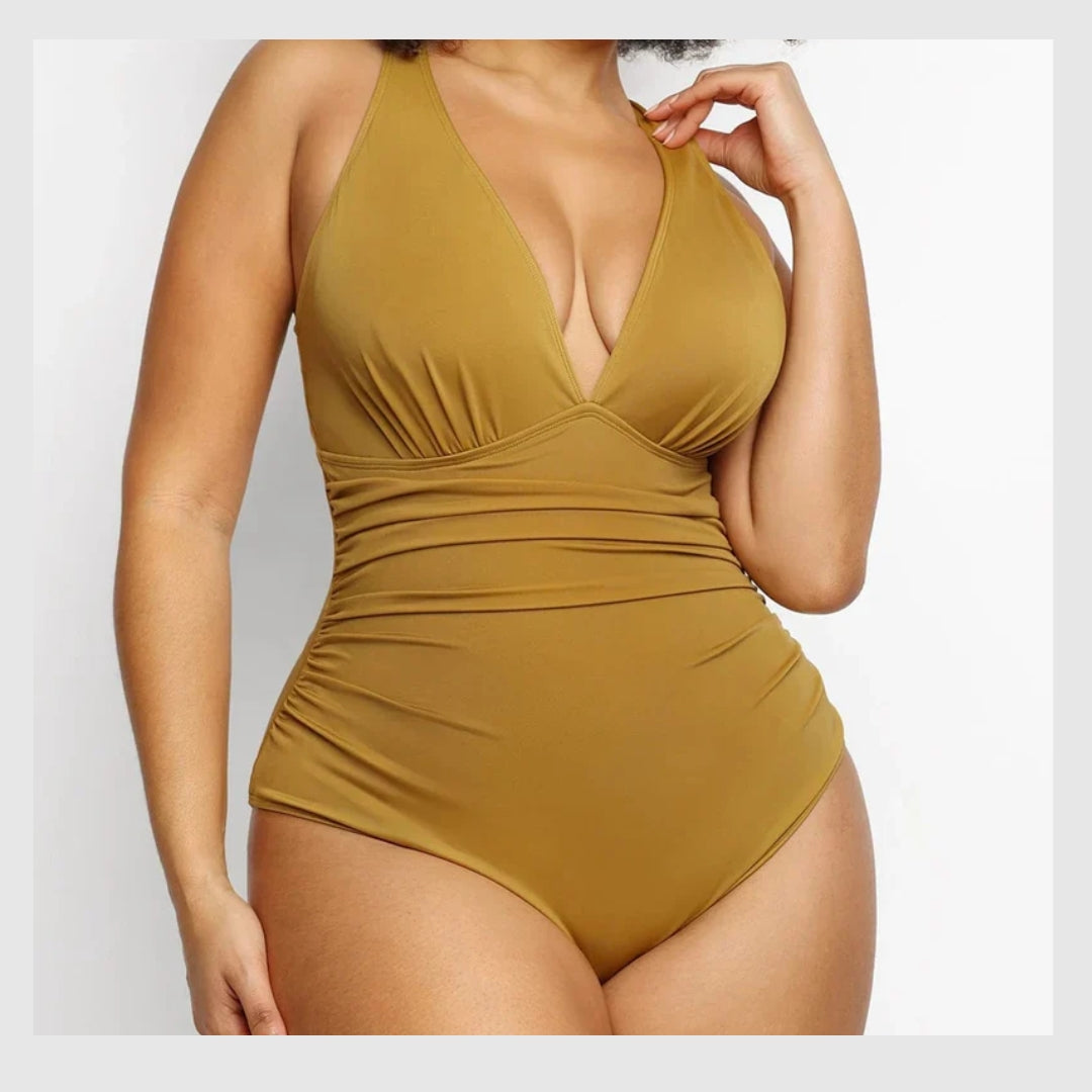 AquaSculpt™ - Maillot de Bain Plongeant - Design Flatteur pour votre Silhouette