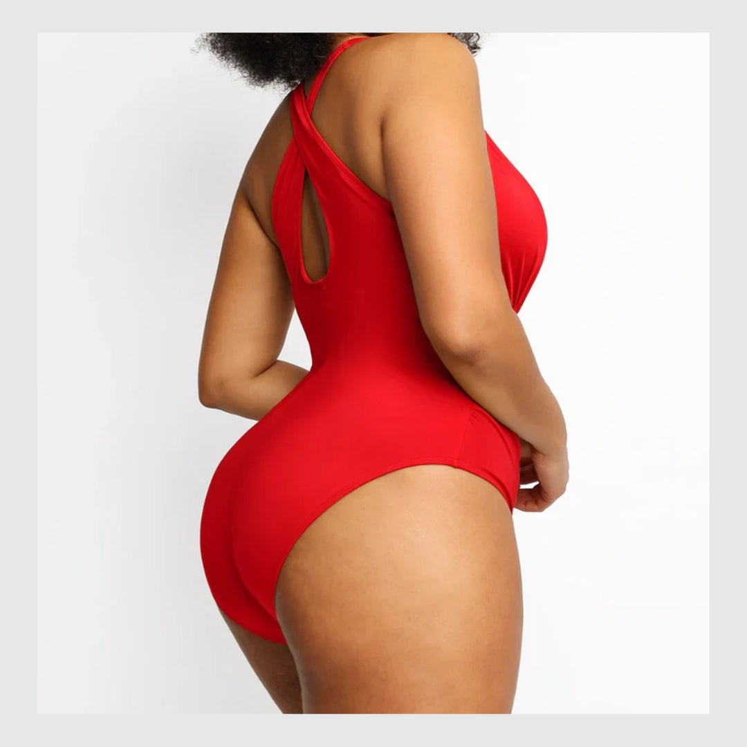 AquaSculpt™ - Maillot de Bain Plongeant - Design Flatteur pour votre Silhouette