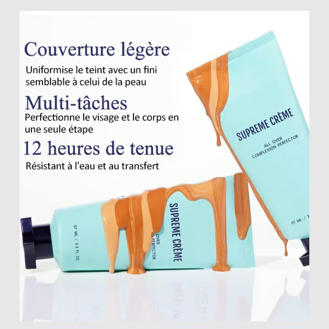 Crème Suprême – Hydratant, anti-cernes et couvrance tout-en-un Fini soyeux et imperméable