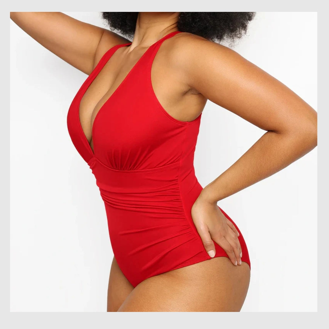 AquaSculpt™ - Maillot de Bain Plongeant - Design Flatteur pour votre Silhouette