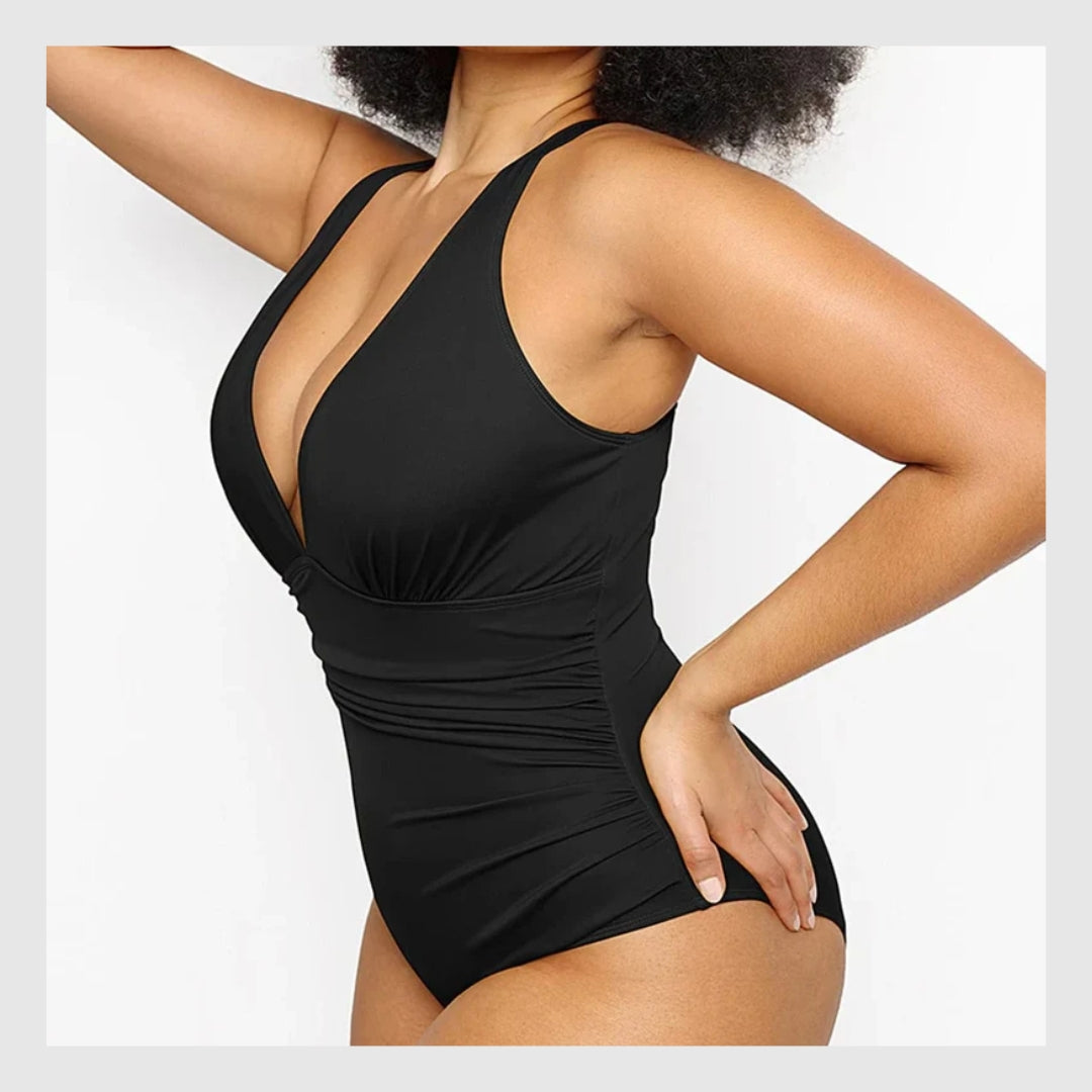 AquaSculpt™ - Maillot de Bain Plongeant - Design Flatteur pour votre Silhouette