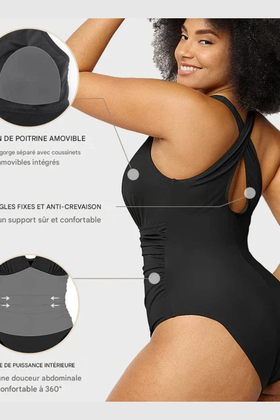 AquaSculpt™ - Maillot de Bain Plongeant - Design Flatteur pour votre Silhouette