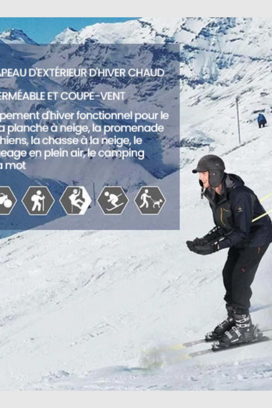 Chapeau Unisexe Coupe-Vent & Chaud & Protection Des Oreilles & Du Visage