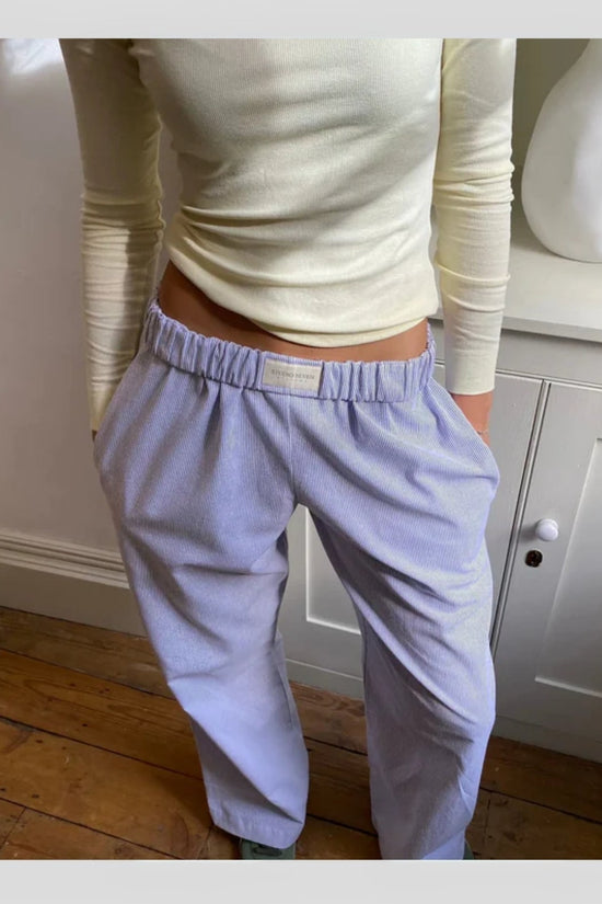 Pantalon Large à Rayures Femme - Taille Élastique