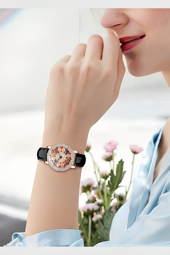 Montre Eclatante fleur de cristal ou le temps rencontre le luxe