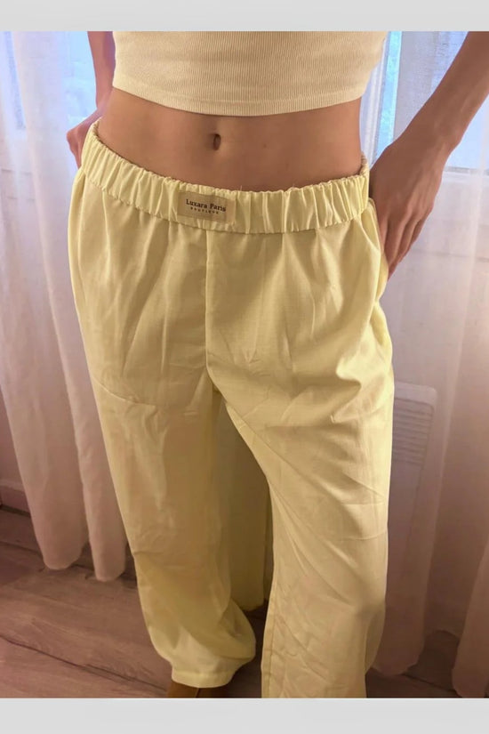 Pantalon Large à Rayures Femme - Taille Élastique