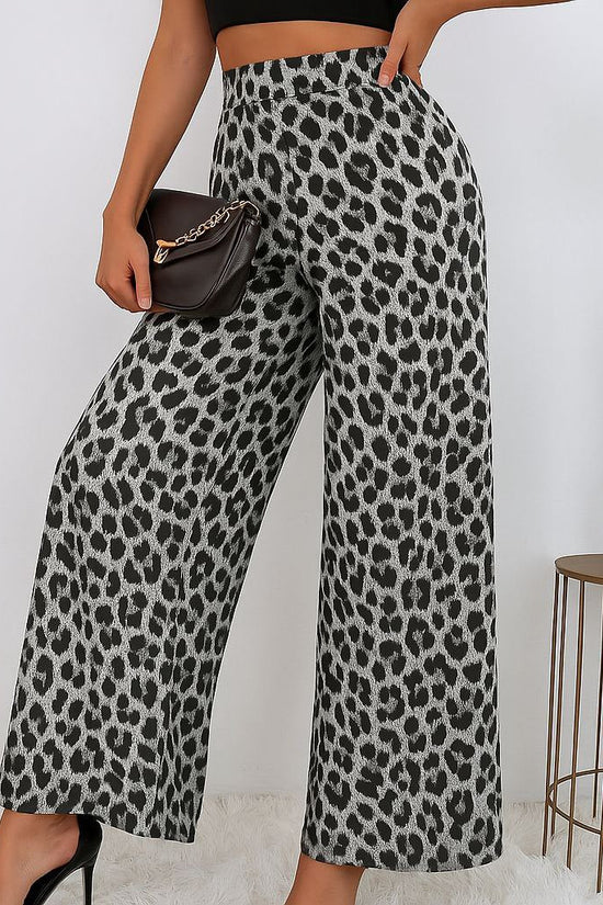 Pantalon Léopard Taille Haute à Poches – Élégance Décontractée et Confort