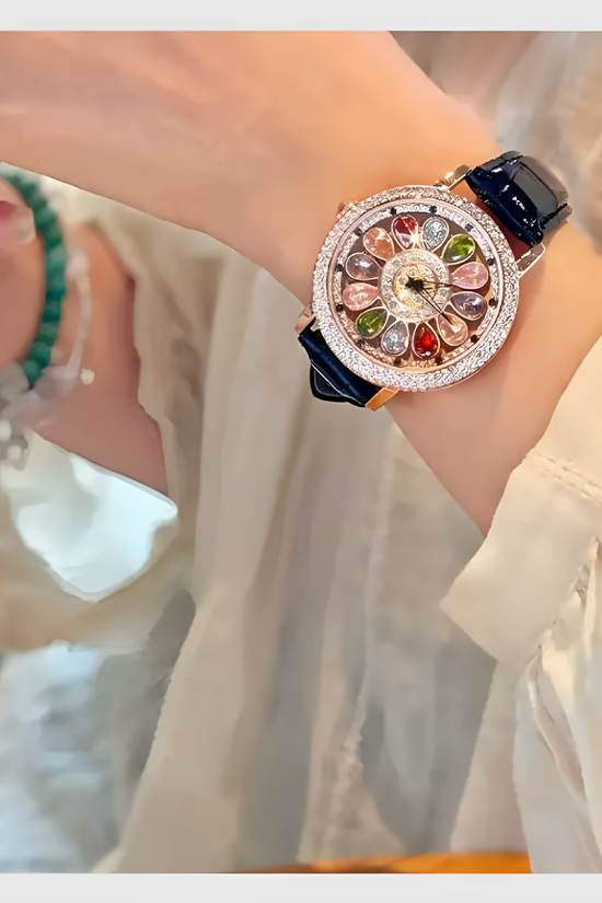Montre Eclatante fleur de cristal ou le temps rencontre le luxe
