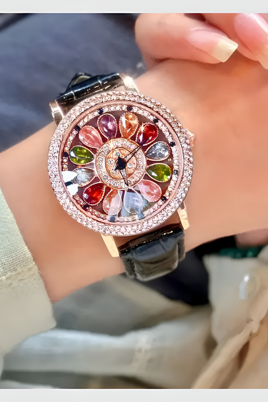 Montre Eclatante fleur de cristal ou le temps rencontre le luxe