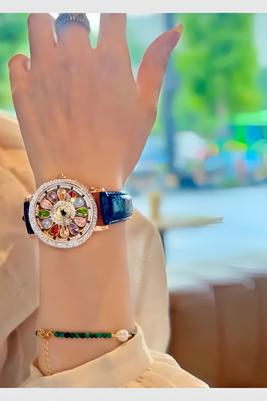 Montre Eclatante fleur de cristal ou le temps rencontre le luxe
