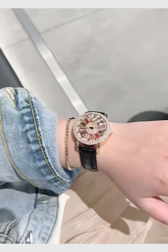 Montre Eclatante fleur de cristal ou le temps rencontre le luxe