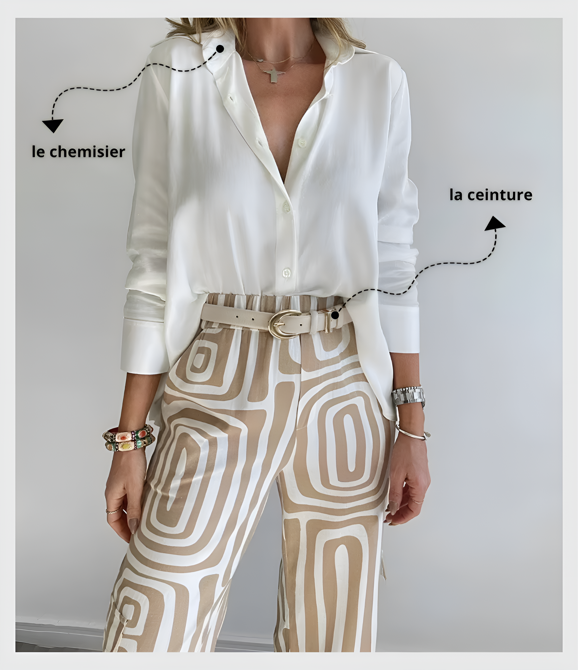 Pantalon chic - chemisier et ceinture offerts