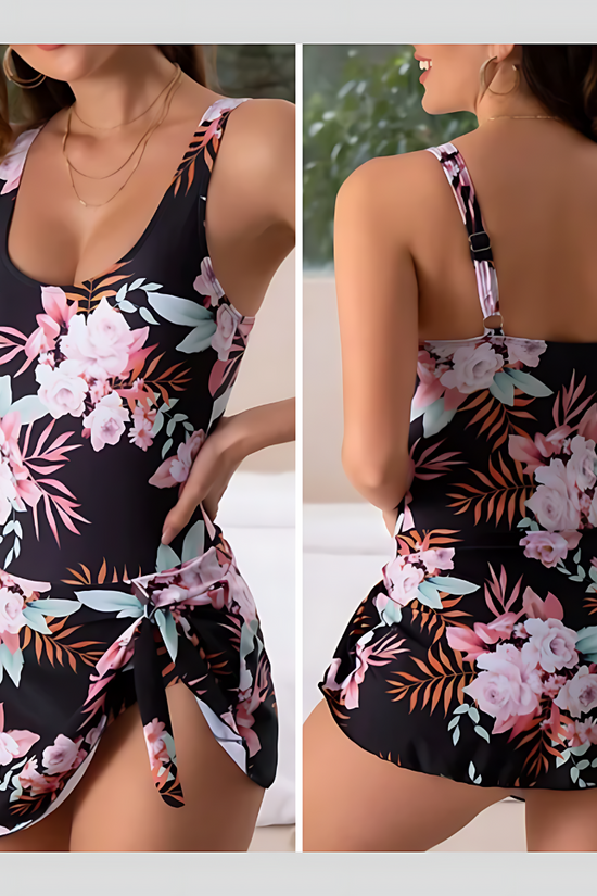 Maillot de bain une pièce gainant le ventre pour femmes avec jupe