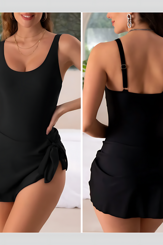 Maillot de bain une pièce gainant le ventre pour femmes avec jupe