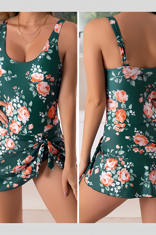 Maillot de bain une pièce gainant le ventre pour femmes avec jupe