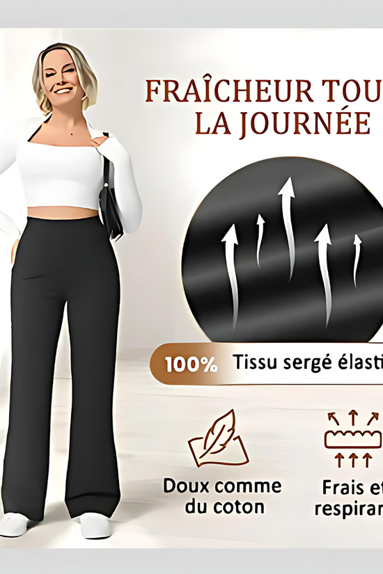 Pantalon décontracté à jambe droite et taille haute QuebecPanier™