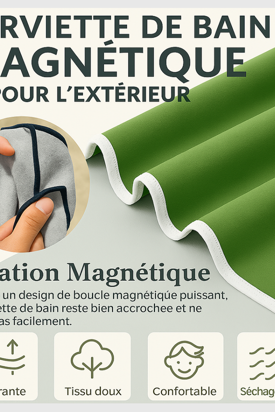 Serviette de bain magnétique