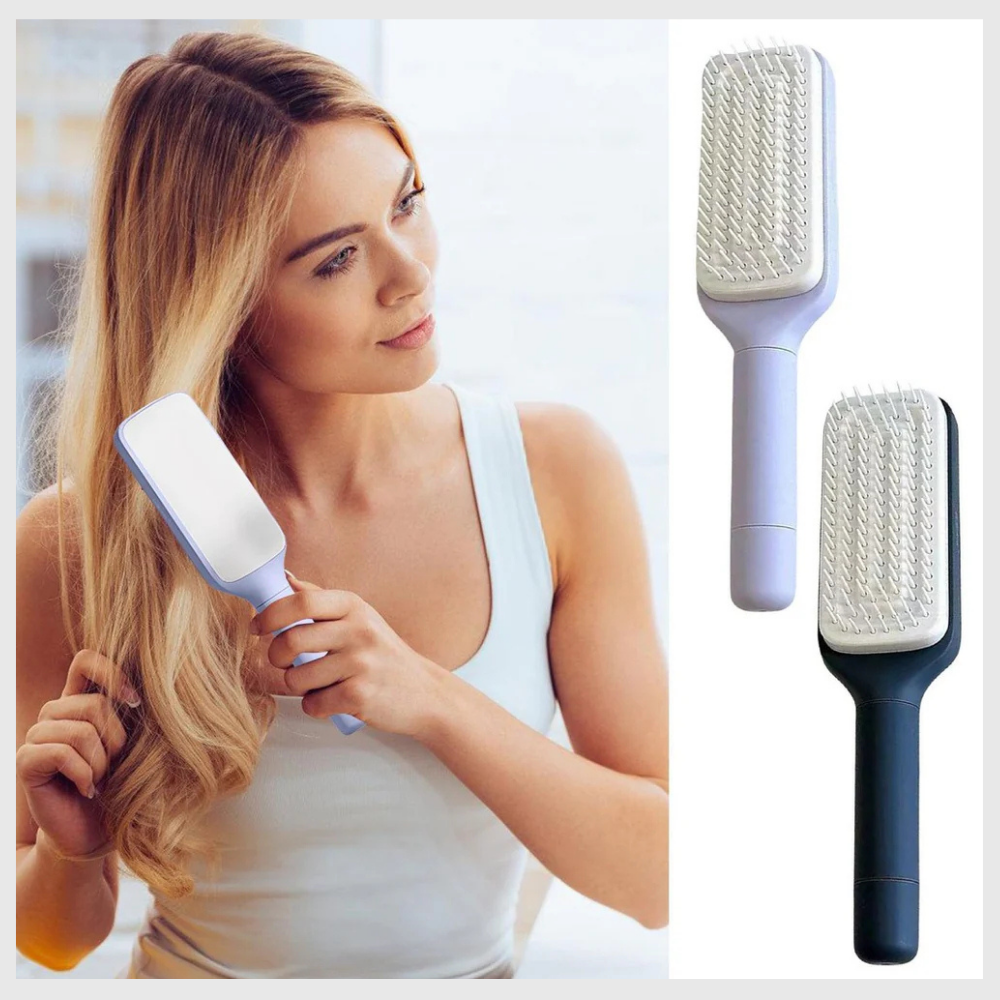 Brosse à Cheveux Autonettoyante - Pour Cheveux Doux et Soignés