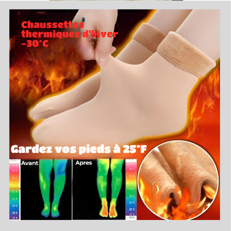 Chaussettes d'Hiver Épaisses en Velours Doux