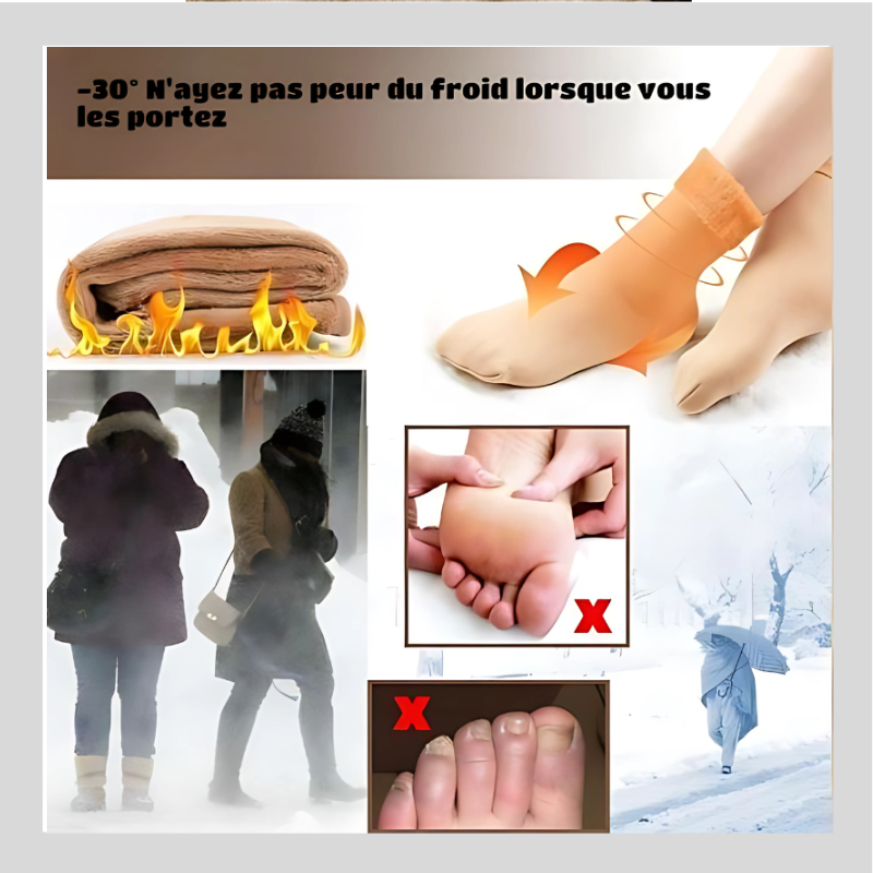 Chaussettes d'Hiver Épaisses en Velours Doux