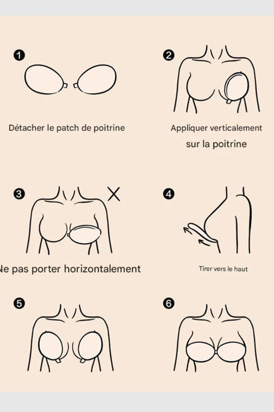 VelvaLift™-Soutien-gorge push-up invisible adhésif à fermeture frontale