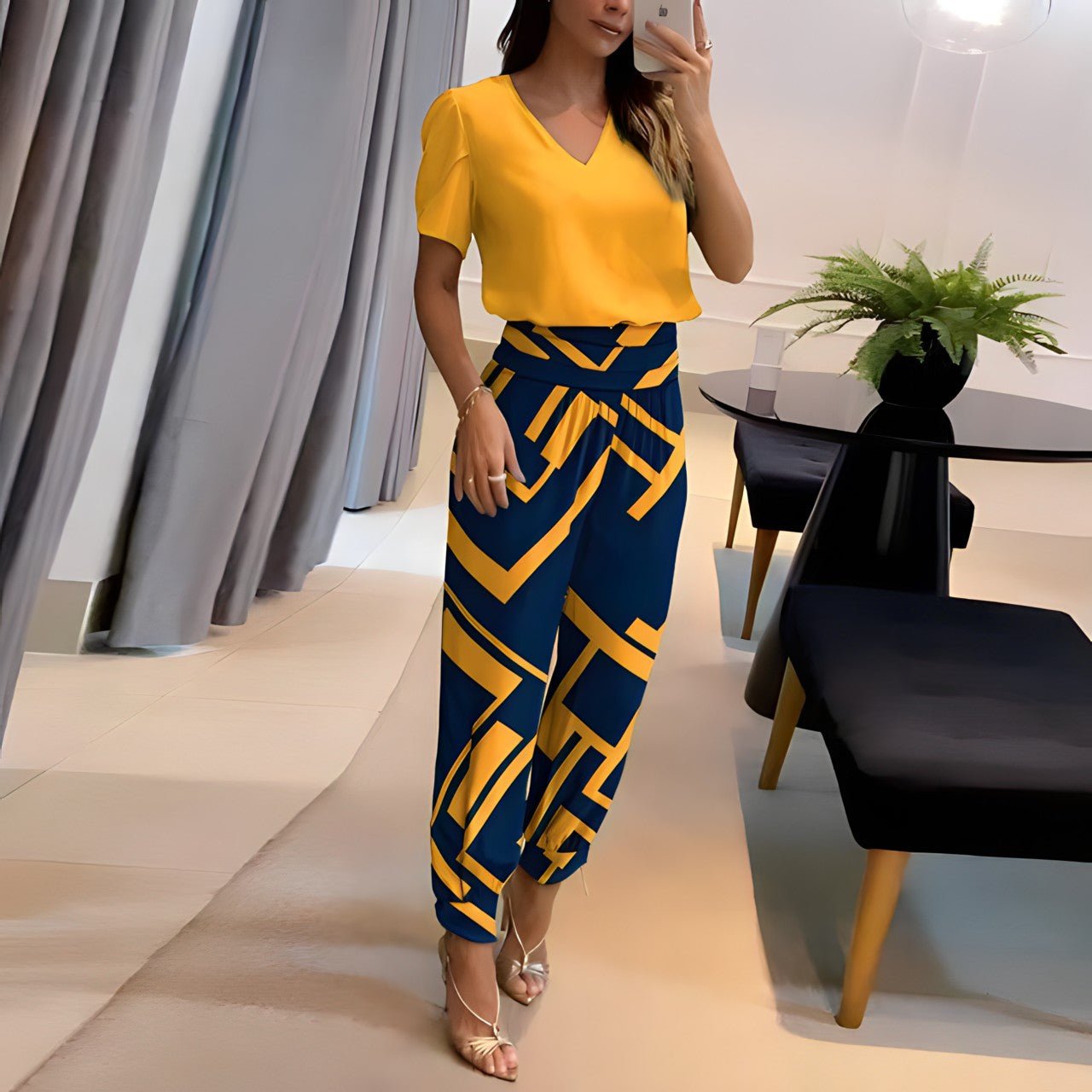 SOPHIA | Ensemble Tendance Blouse et Pantalon Élégant