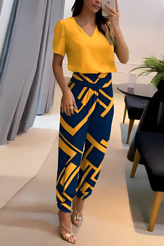 SOPHIA | Ensemble Tendance Blouse et Pantalon Élégant