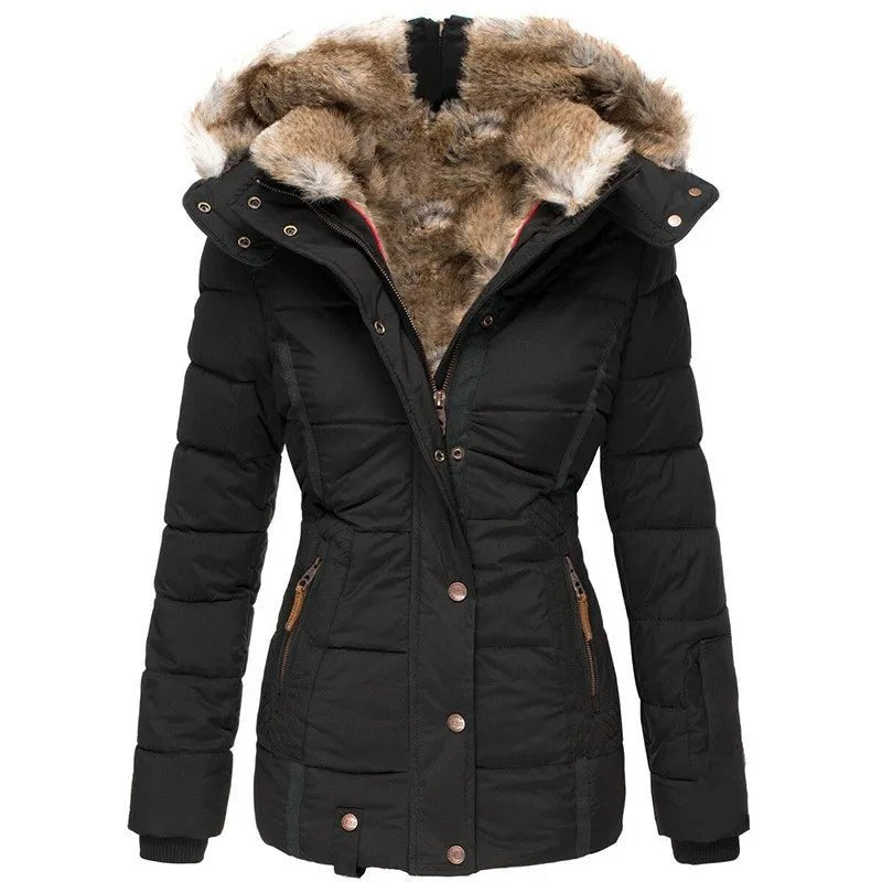 AUROA | Manteau d'Hiver Doublé en Fausse Fourrure Élégant et Chaud
