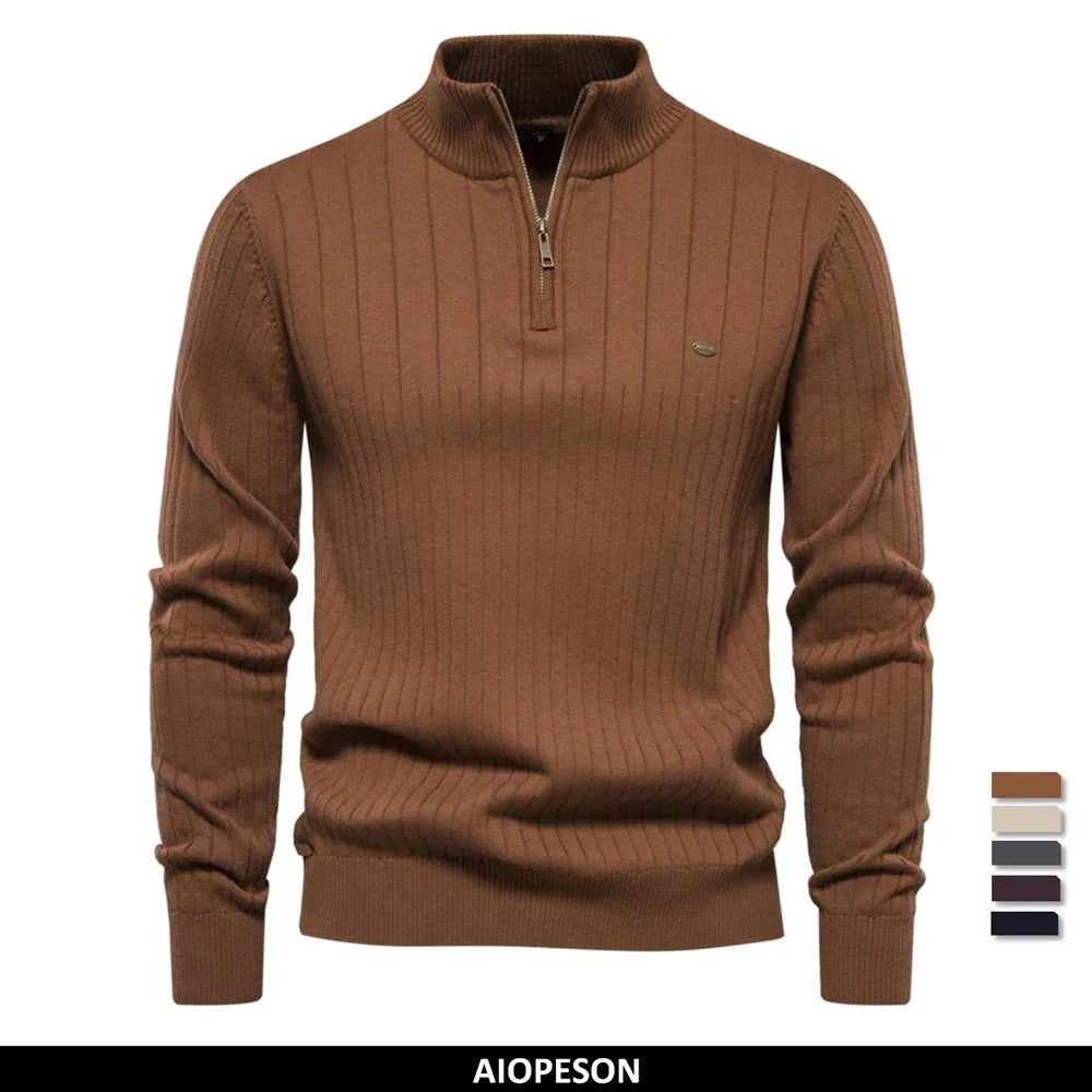 CAVAN | Pull d'Automne Élégant avec Col Zippé
