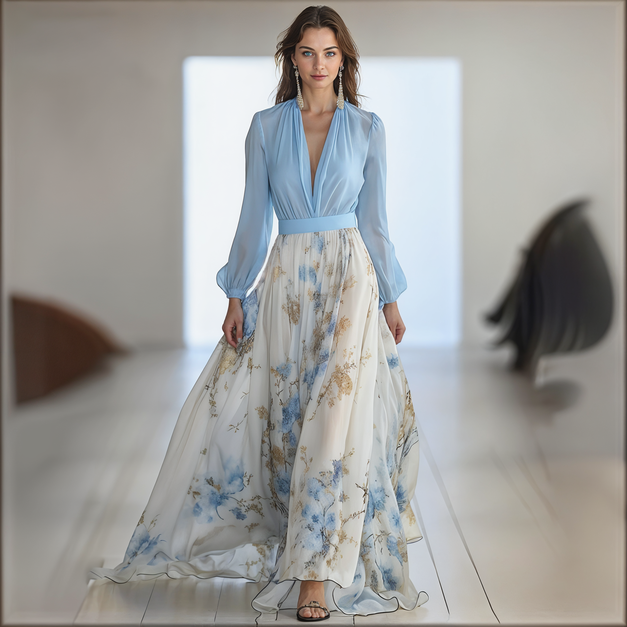 LÉANA | ROBE LONGUE BOHÈME À IMPRIMÉ FLORAL