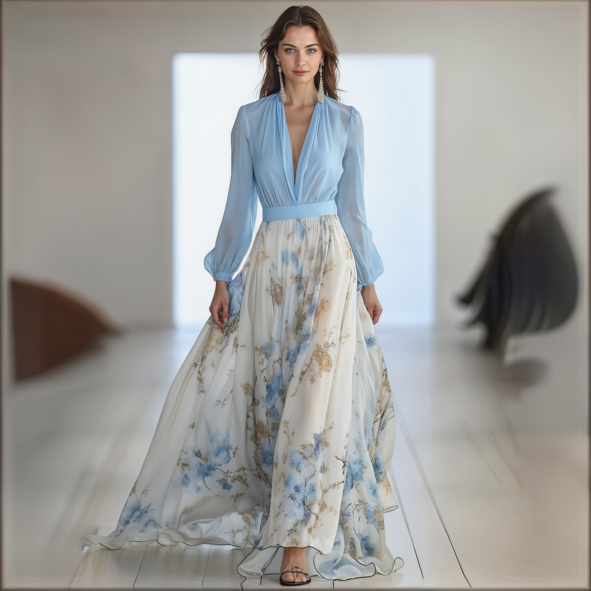 LÉANA | ROBE LONGUE BOHÈME À IMPRIMÉ FLORAL
