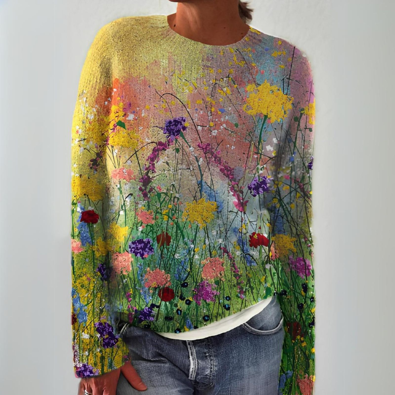 JADE | PULL DOUILLET AVEC ART FLORAL