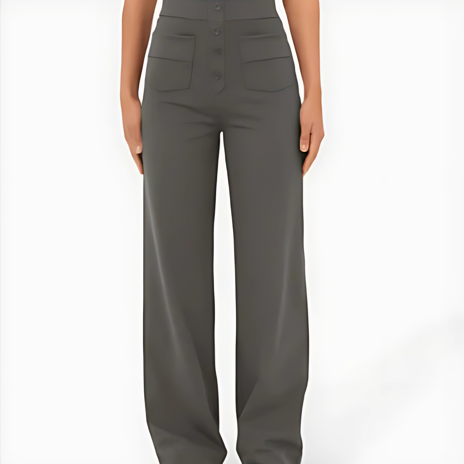 Pantalon décontracté à jambe droite et taille haute QuebecPanier™