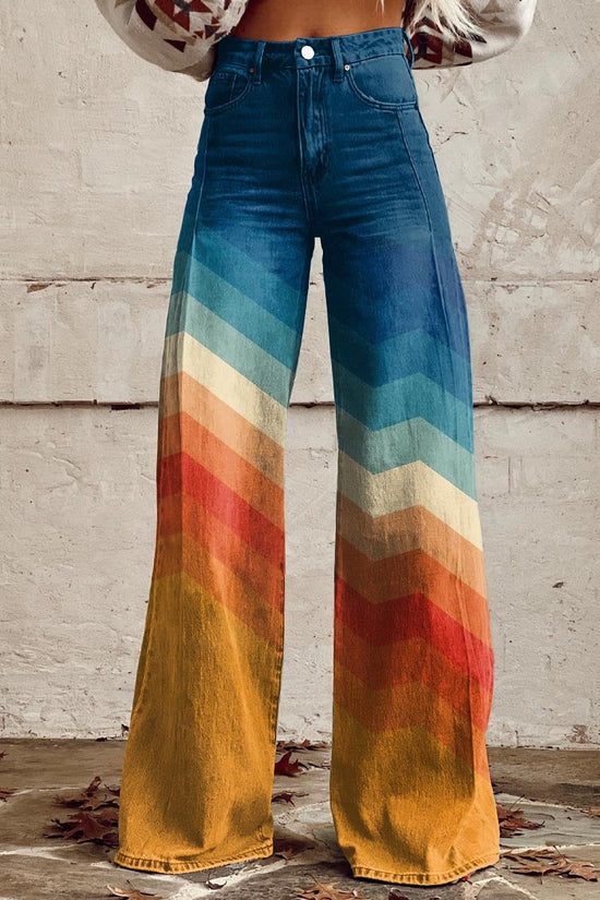 LÉA | Pantalon Rétro à Chevrons Élégant et Moderne