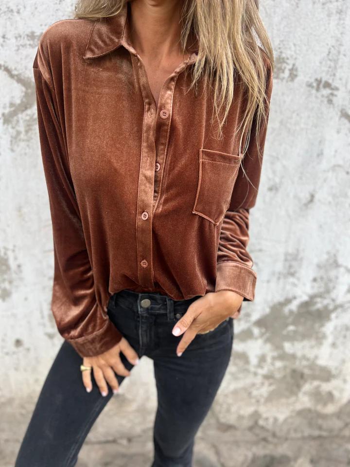 LORRAINE | Blouse en Velours Élégante et Confortable
