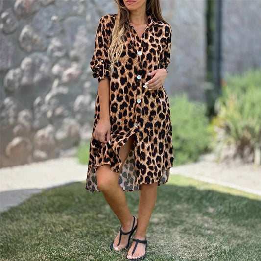 NORDIK | Robe-Chemise Oversize à Motif Léopard