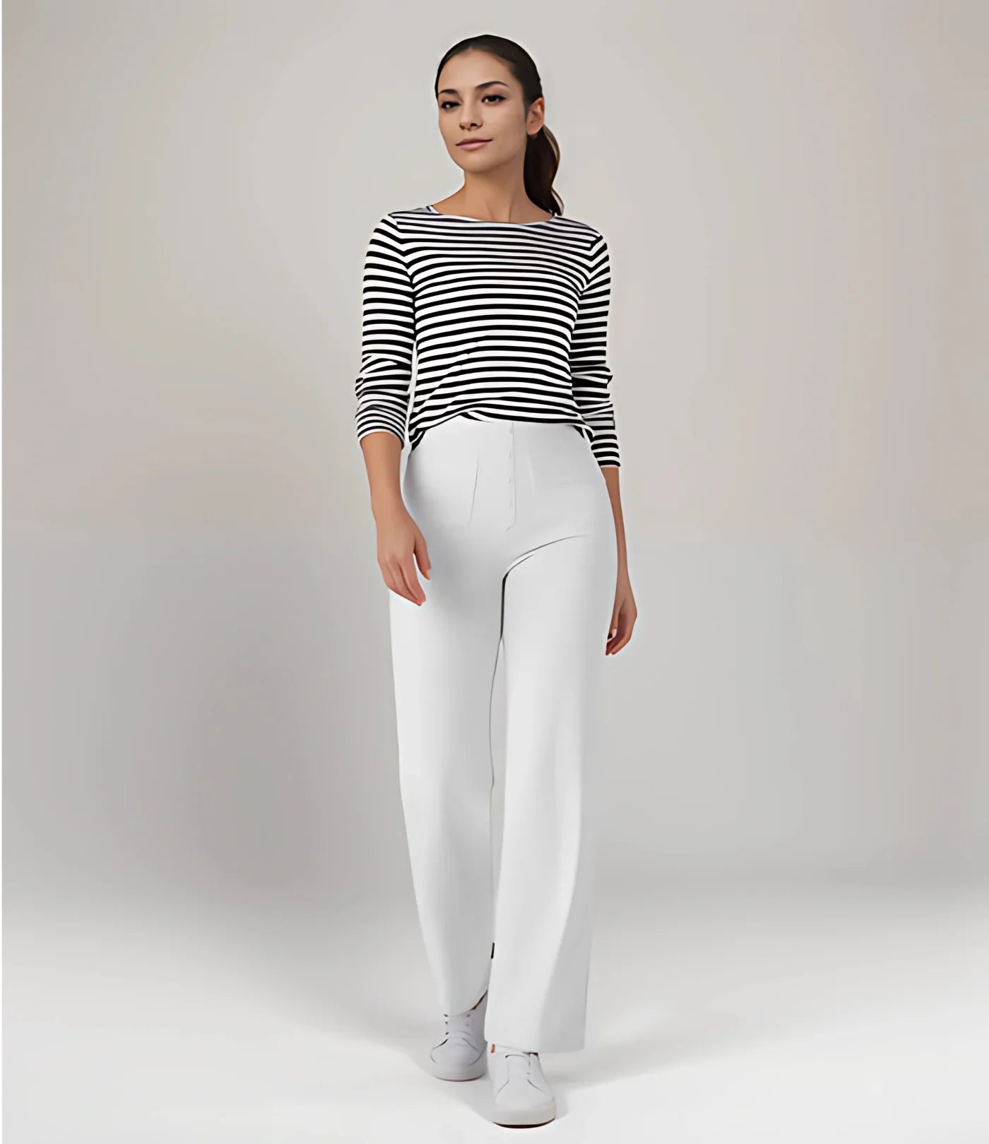 Pantalon décontracté à jambe droite et taille haute QuebecPanier™