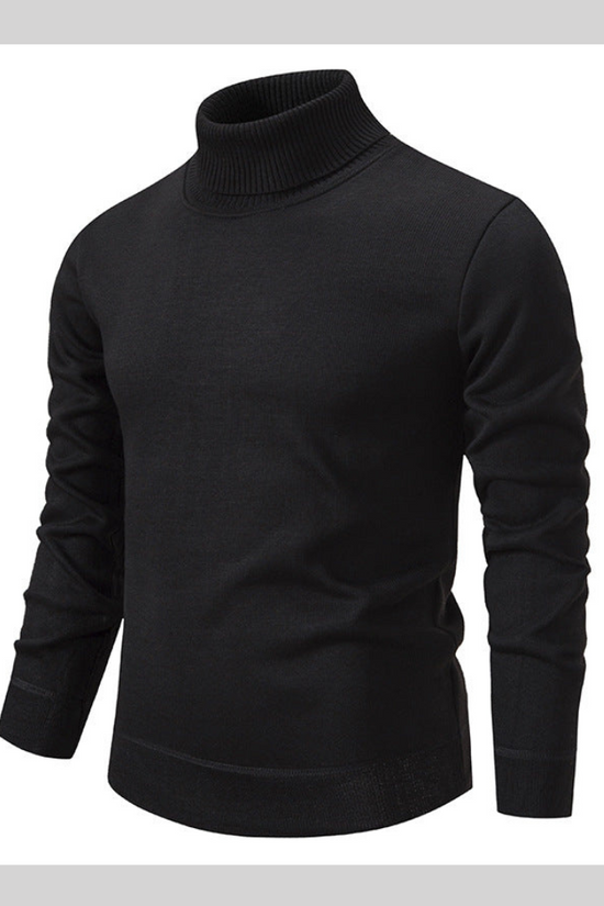 Pull doublé en polaire à col haut pour hommes