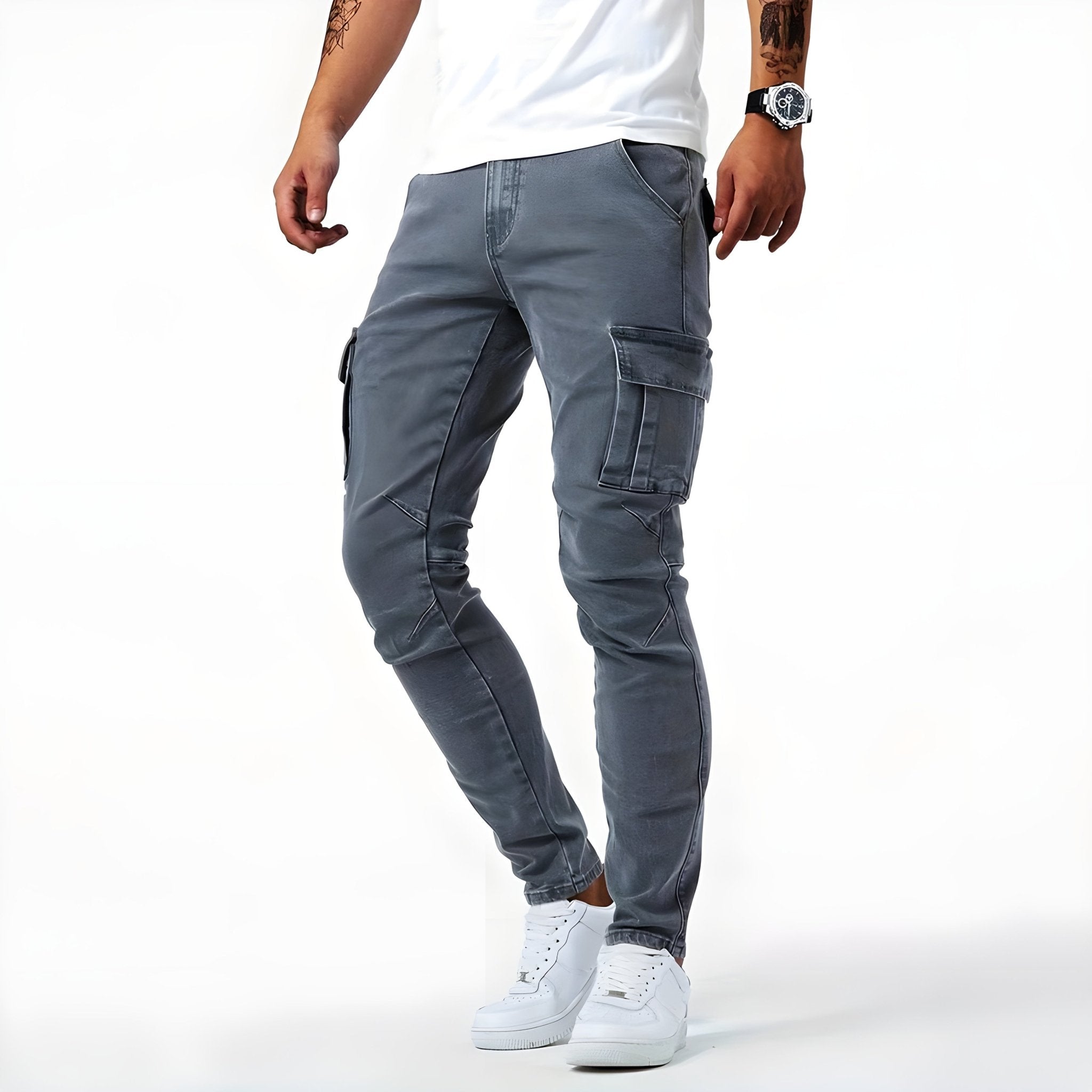 Samuel | Pantalon cargo en denim extensible