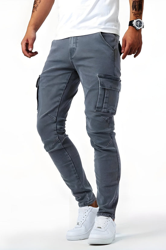 Samuel | Pantalon cargo en denim extensible