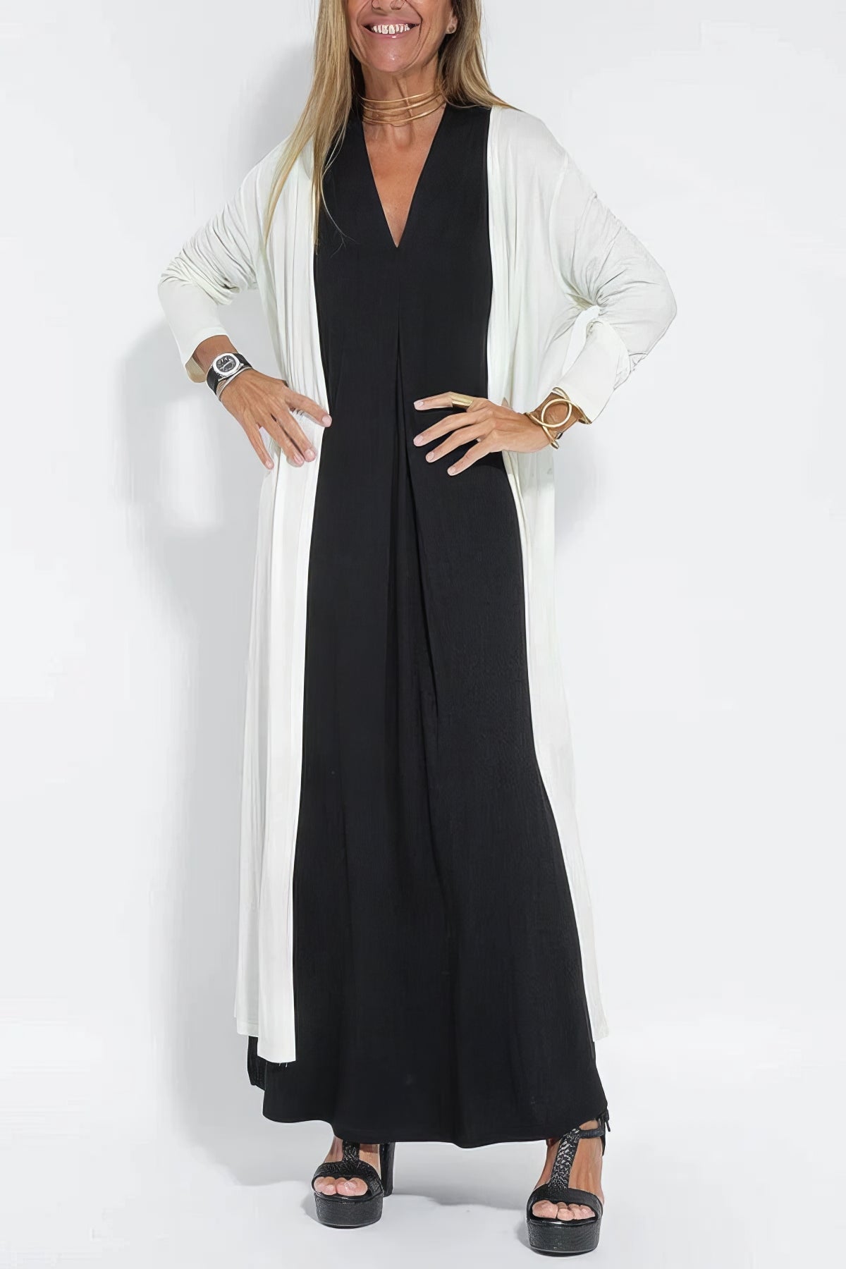 SERENA | Robe Longue Élégante avec Cardigan Offert